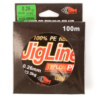 Шнур плетеный JigLine Teflon PE 0,12 мм 100 метров